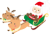 サンタとトナカイとソリ