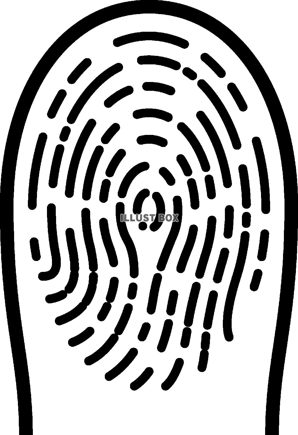 無料イラスト シンプルな指紋のイメージ線画