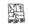 イラスト素材「棒人間居眠り」
