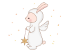 天使姿のウサギ　線あり