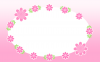 横長のサークル花フレーム：ピンク