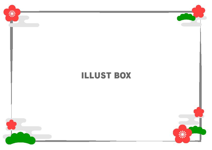無料イラスト お正月シンプルレーム 透過png