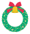 シンプルなクリスマスリースのイラスト