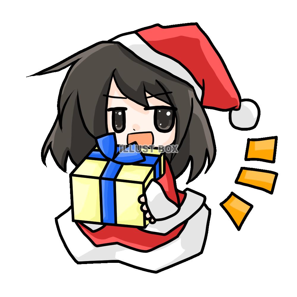 クリスマスにサンタのコスプレをした女の子