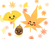 かわいい紅葉たち　透過png