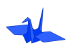 鶴の折り紙(青)