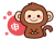 かわいい干支の猿　申