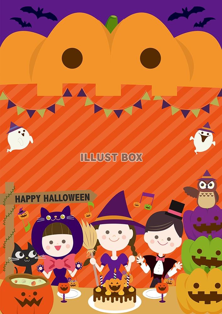 無料イラスト ハロウィンパーティーのフレームpop