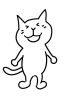 笑顔でかわいい猫のイラスト