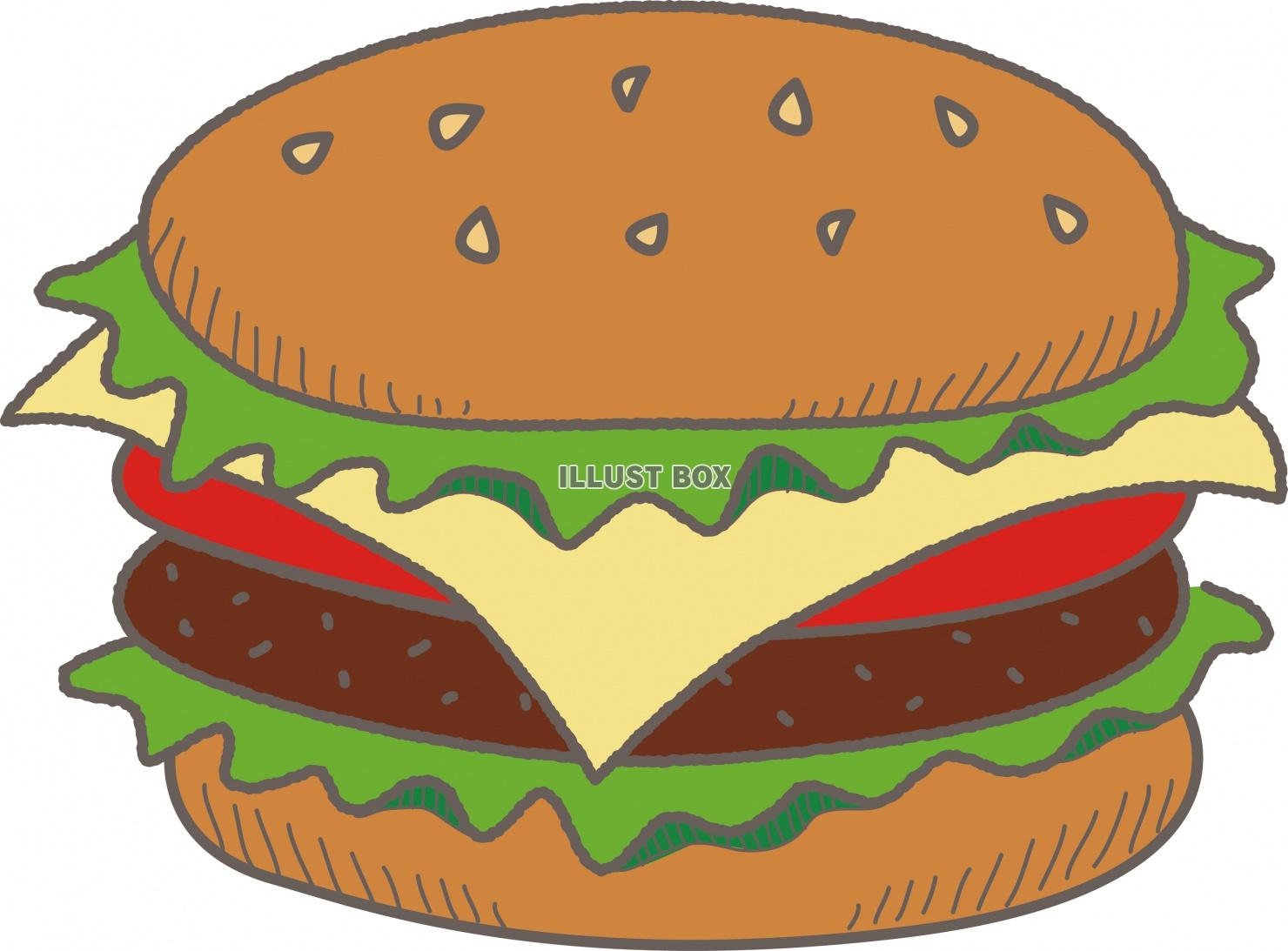 無料イラスト フードシリーズ ハンバーガー
