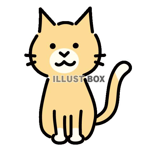 無料イラスト クリーム色の猫のシンプルかわいいイラスト