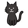 黒猫のシンプルかわいいイラスト