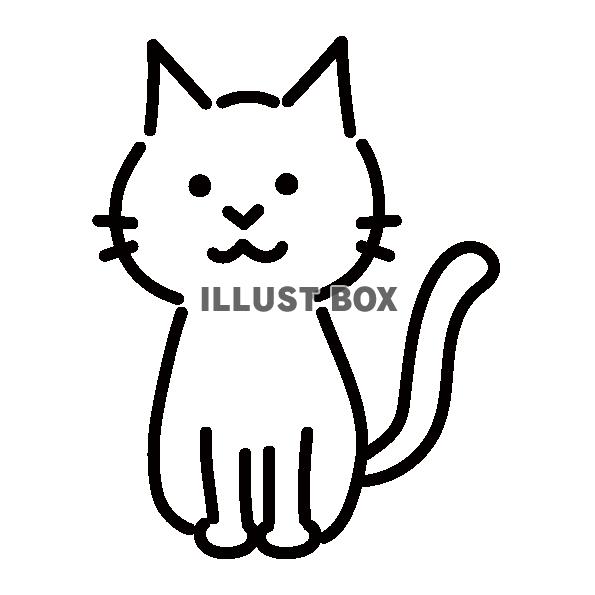 無料イラスト 白猫のシンプルかわいいイラスト