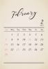 2021年 2月 おしゃれレトロカレンダー（A4 ）