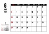 2021年 6月 シンプルカレンダー（A4 ）