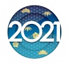 年賀状素材　2021年の立体レリーフシンボル