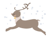 走るトナカイのイラスト　線なし