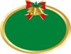 クリスマスベルのある円形フレーム赤クリスマスベル緑