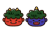 かわいい赤鬼と青鬼　顔のみ