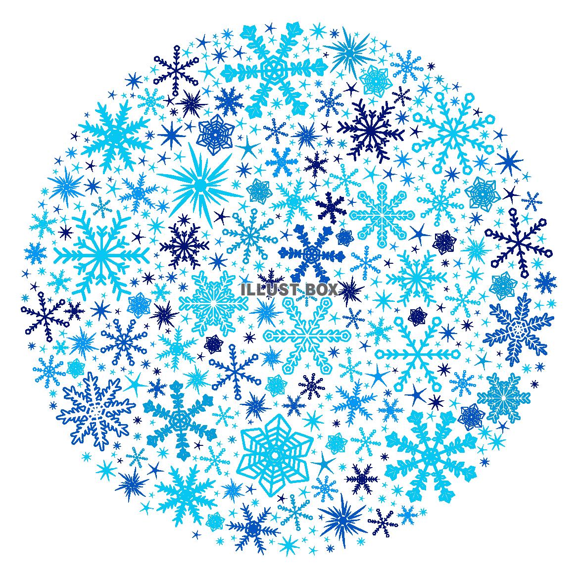 無料イラスト 冬カラーな雪の結晶
