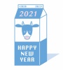 2021丑年年賀状向け牛乳パック