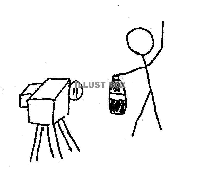 イラスト素材「棒人間配信者」