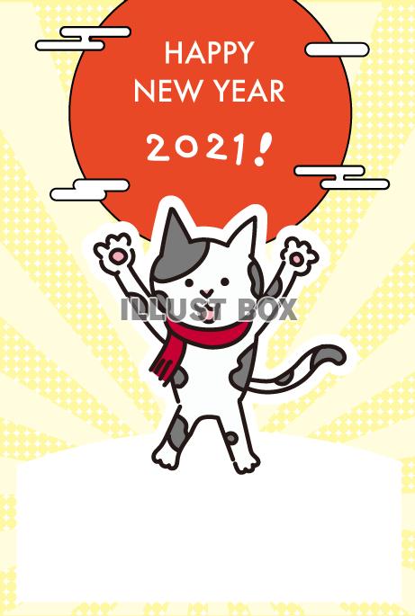 2021　丑年　年賀状テンプレート