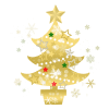 金色のクリスマスツリー　透過png