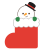 靴下から顔を出す雪だるま