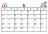 2021年カレンダー6月(横)