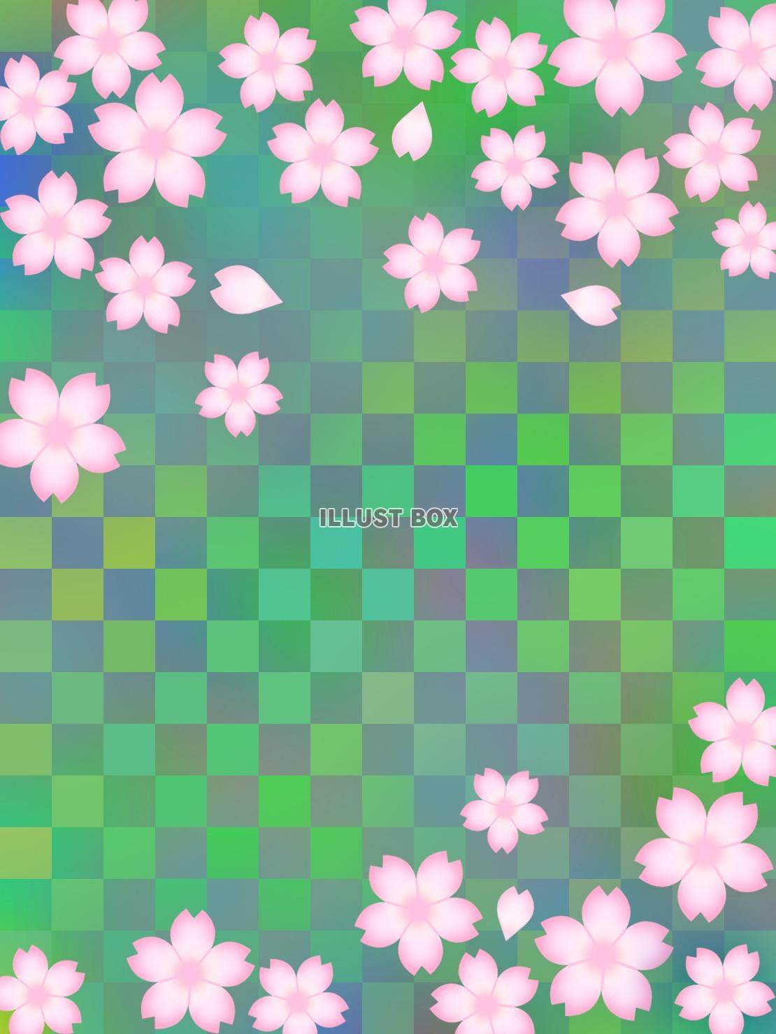 無料イラスト 桜の花模様壁紙和風柄背景素材イラスト