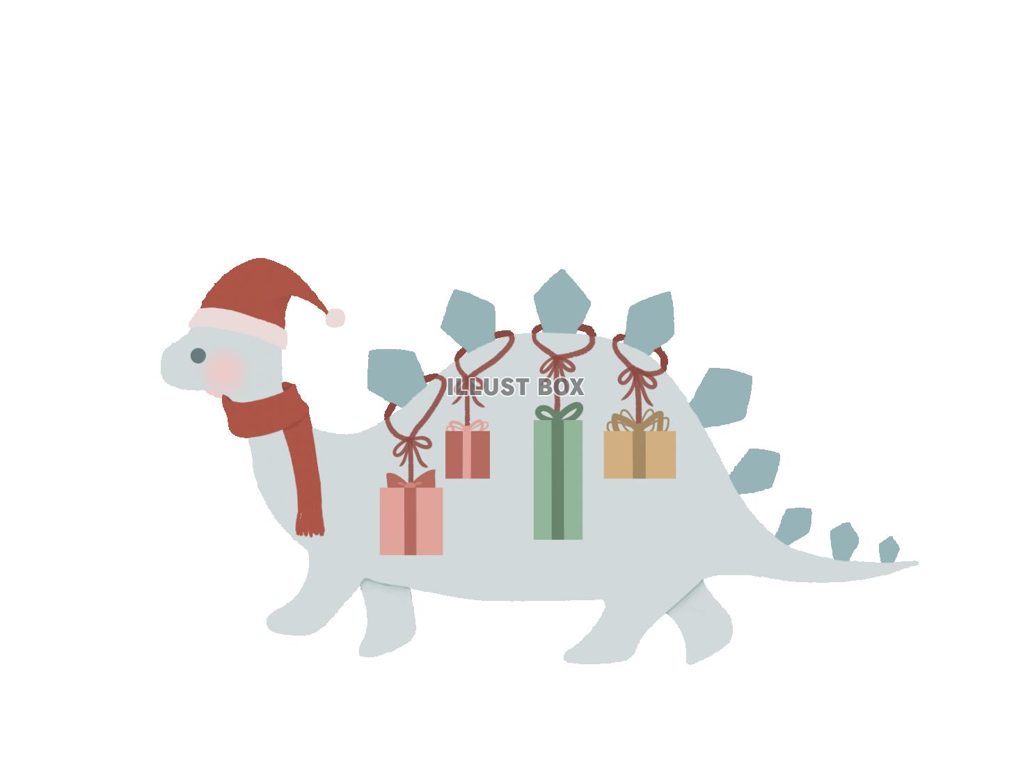 プレゼントを運ぶ恐竜　線なし