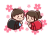 ランドセルの男の子と女の子　桜