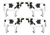 牛のイラスト乳牛ホルスタイン丑年年賀状素材