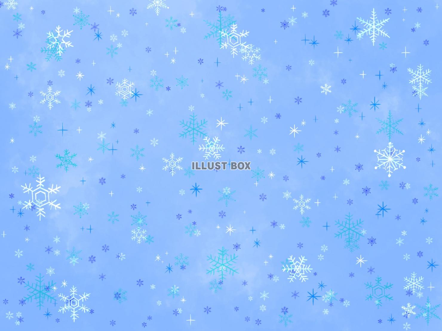 無料イラスト やわらかくて可愛い雪の結晶の背景イラスト