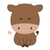 挨拶する牛・丑（茶）