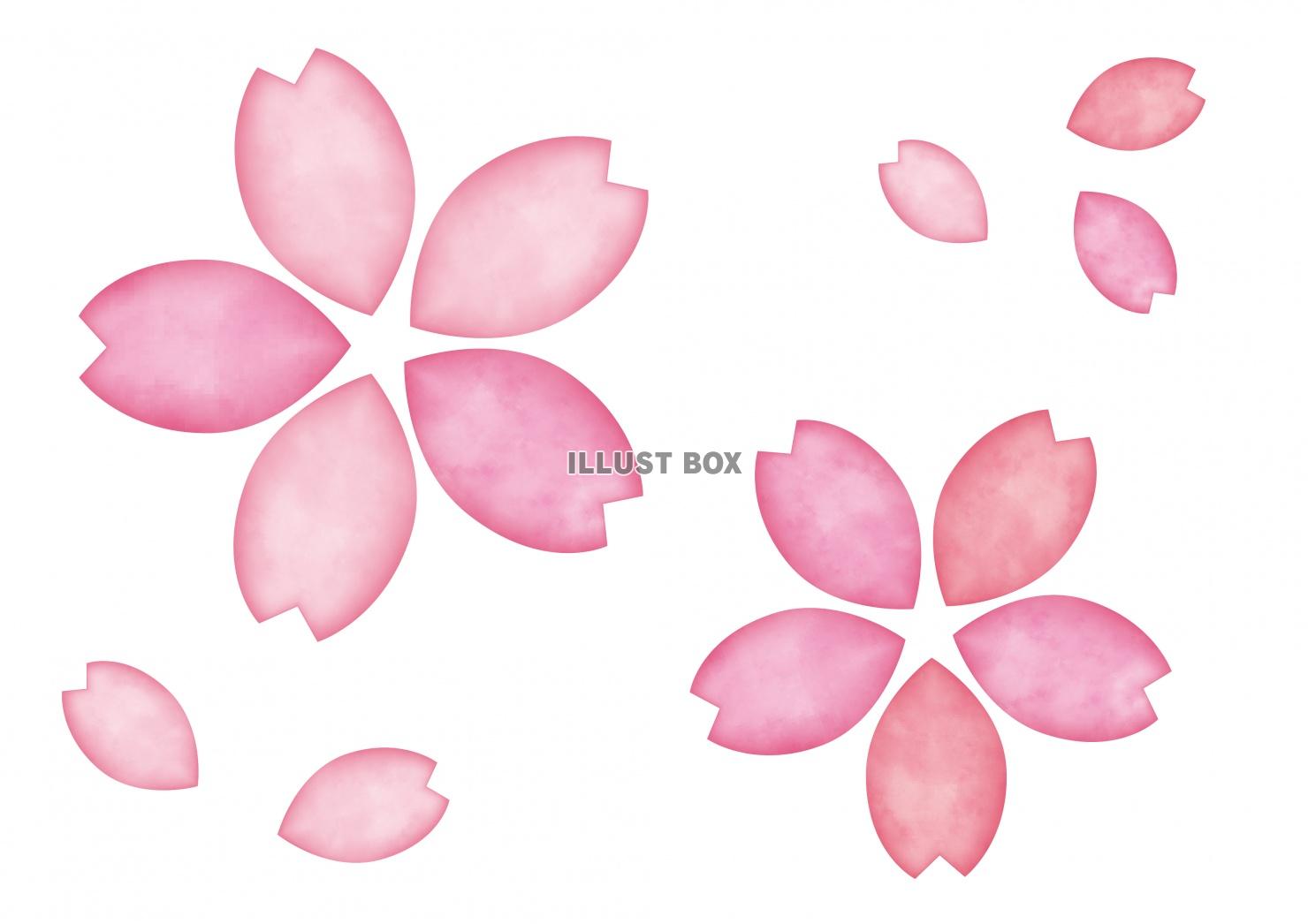 無料イラスト 水彩風 桜と花びらイラスト