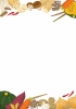 芋類・根菜類・きのこ★野菜がいっぱいの背景フレーム★茶色背景  illustra