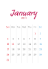 2021年1月 大人可愛いカレンダー