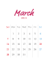 2021年3月 大人可愛いカレンダー
