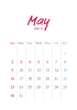 2021年5月 大人可愛いカレンダー