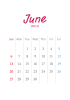 2021年6月 大人可愛いカレンダー