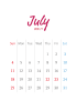 2021年7月 大人可愛いカレンダー