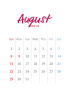 2021年8月 大人可愛いカレンダー