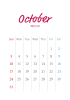 2021年10月 大人可愛いカレンダー