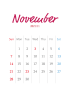 2021年11月 大人可愛いカレンダー