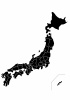 JAPAN★日本地図（県境あり）★シルエット
