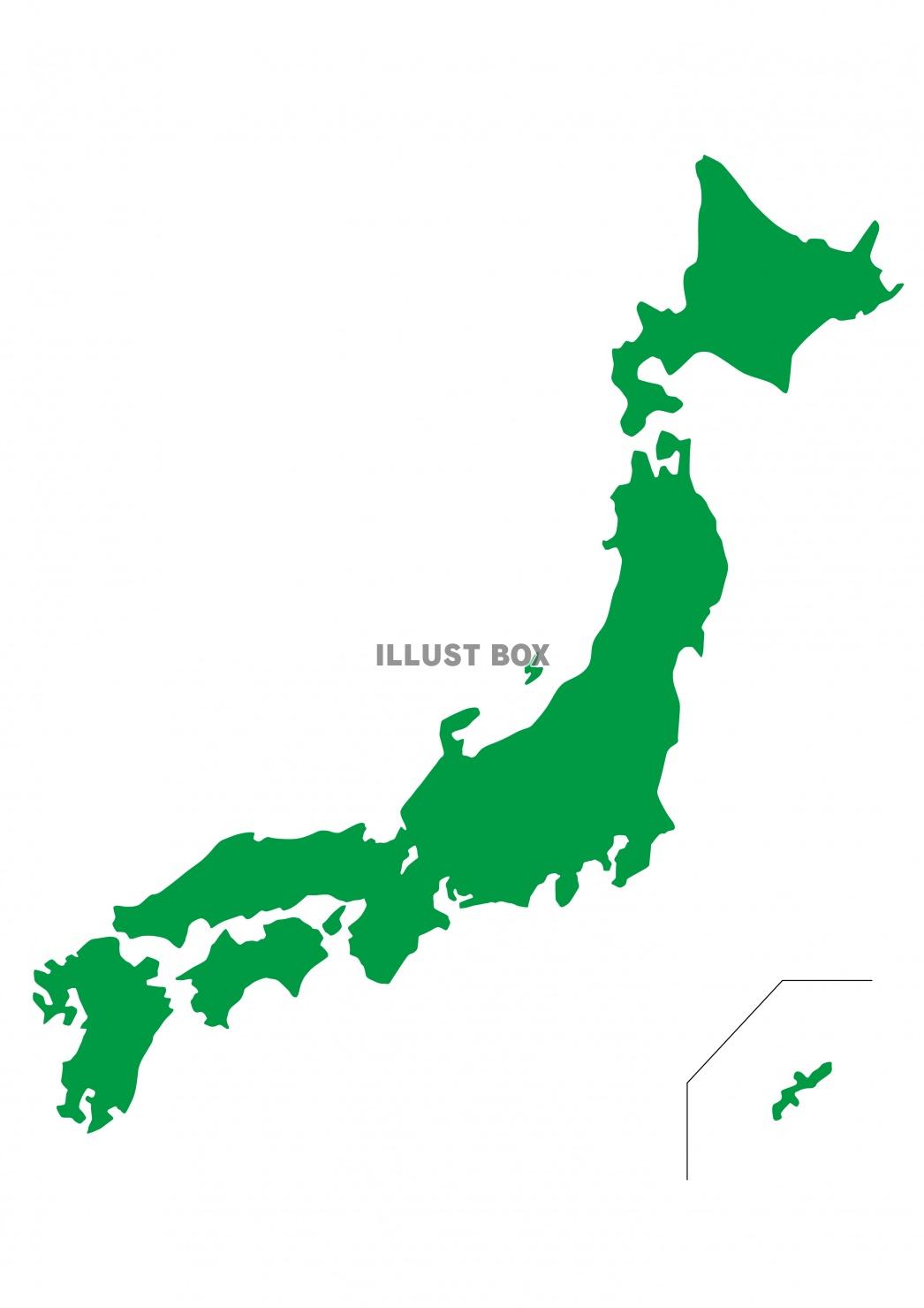 無料イラスト Japan 日本地図 県境なし