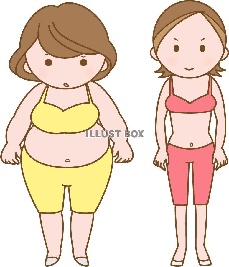 太った女性と痩せた女性