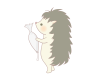 絞り袋を持つハリネズミ　線あり
